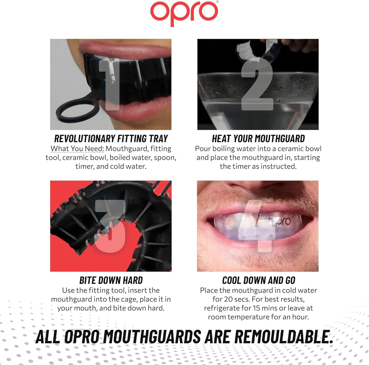 Opro Silver Level Adult Mouthguard - Black Grillz - Image 3