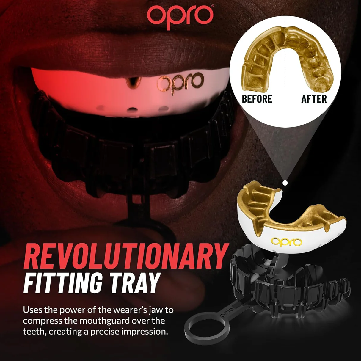 Opro Silver Level Adult Mouthguard - Black Grillz - Image 5