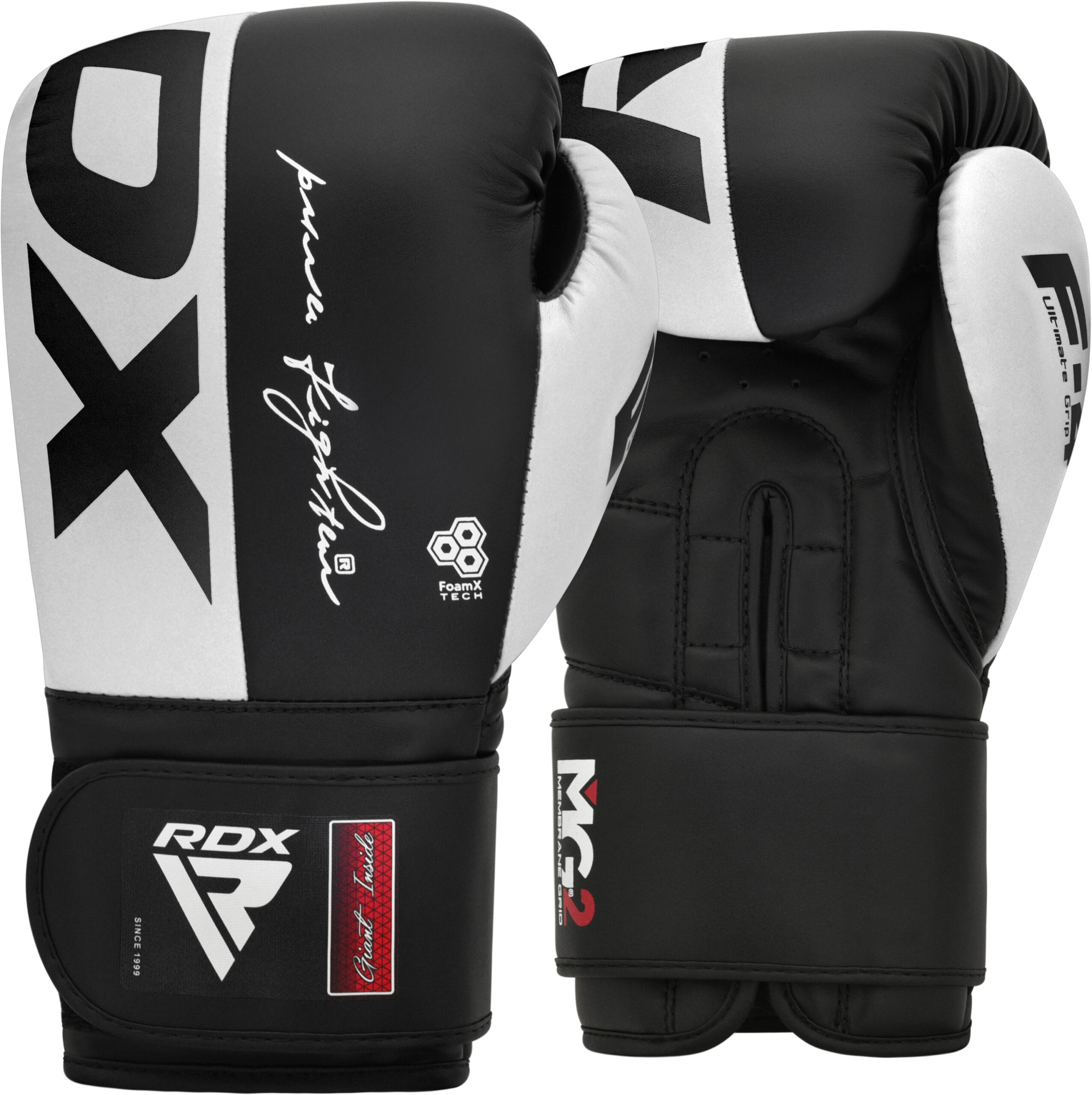 RDX F4 Boxing Gloves – Durable Training Gloves for Beginners - White/Black