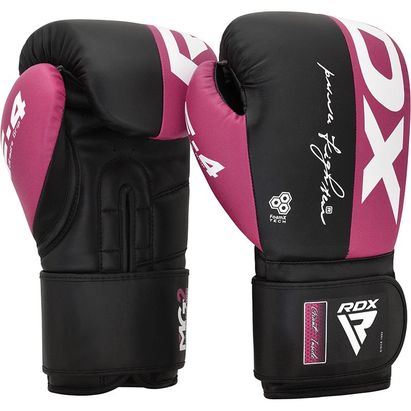 RDX F4 Boxing Gloves – Durable Training Gloves for Beginners Pink/Black - Image 4