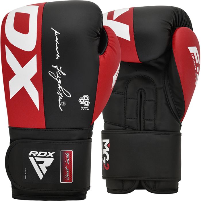 RDX F4 Boxing Gloves – Durable Training Gloves for Beginners - Red/Black