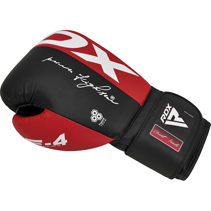 RDX F4 Boxing Gloves – Durable Training Gloves for Beginners - Red/Black - Image 4
